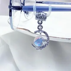 メガネチャーム　星と月　ブルー　メガネアクセサリー　アイウェア　韓国