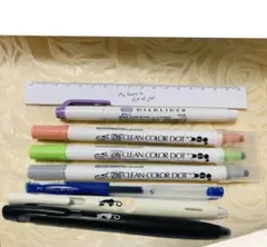 ボールペン 定規 ZIG CLEAN COLOR DOT 蛍光ペンセット