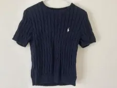 Polo Ralph Lauren ケーブルニット 半袖 ネイビー Sのサムネイル