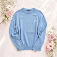 フレッドペリー コットンウール ニット セーター 刺繍ロゴ