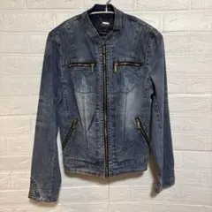 【未使用】Gジャン デニムジャケット レディース バイカー S ストレッチ