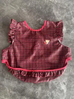 【美品】familiar お食事エプロン　赤