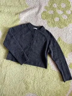 GU クルーネックカーディガン ダークグレー M