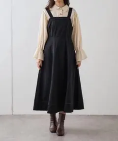 配色ステッチジャンスカ ワンピース ナチュラルクチュール 【美品 匿名配送】