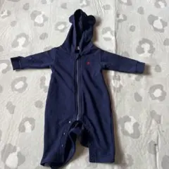 POLO Baby ネイビー フード付きロンパース