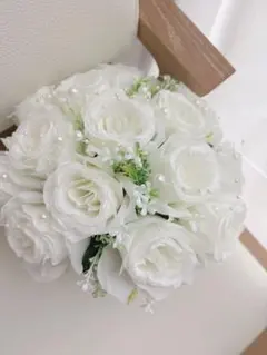 ウエディングブーケとブートニアのセット