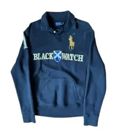 poloポロ長袖シャツビッグポニーM BlackWatch 黒90s〜00s