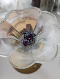 パープルストーン　ヴィンテージイヤリング