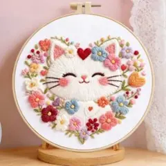 ラ*ト様 刺繍フレーム❁⃘11cm ペンギン親子 置き型 壁掛け アジアン