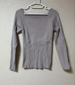 GRL グレイル　スクエアネックリブニットトップス[rut072] 長袖