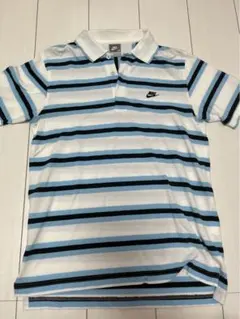 NIKE ポロシャツ ストライプ ブルー