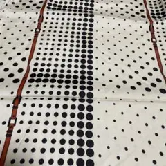 プリント生地 黒ドット 茶ストライプ90cm幅×375cm