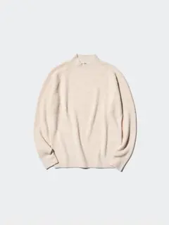 UNIQLO ミドルゲージモックネックセーター ベージュ Lサイズ