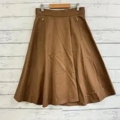 【洗練の秋カラー】BALLSEY フロントジップ フレアスカート ブラウン