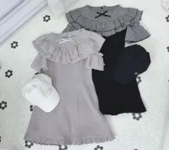 evelyn フリルドッキングワンピース black