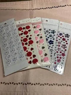 花とハートのデザインシール5シートセット