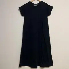 SIMPLICITÉ 半袖　カットソー　ロングワンピース　F ブラック　Aライン