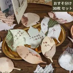 572葉っぱシール 国焼き風 おすそ分け30枚 手帳 コラージュ素材紙モノ 雑貨