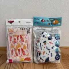 日本製　立体マスク　不織布　子供用　乗り物　 ヘリコプター　カーズ　2点セット