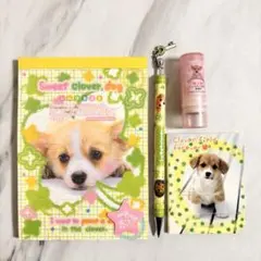平成レトロ　メモ帳　シャーペン　スタンプ　犬　文具　カミオジャパン
