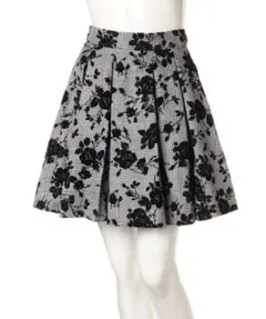 INGNI イング グレンチェック×花柄 スカート ブラック