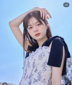 【最終値下げ】anmille アンミール　リボンストラップフレアワンピース