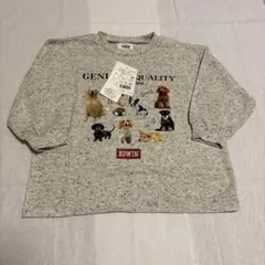 EDWIN キッズ 長袖Tシャツ 犬柄 グレー 90sizeのサムネイル