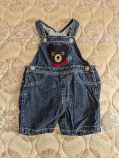 ミキハウスクマ刺繍デニムオーバーオール(70-80cm)