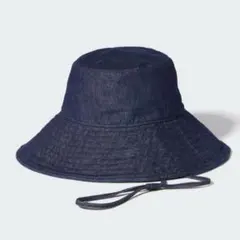 ユニクロ　アジャスタブルUVカットワイドブリムハット　NAVY