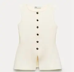 ZARA ザラ　プレーンニットゴールドボタン ベスト