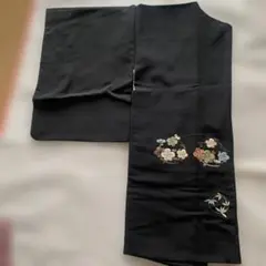 黒 花柄刺繍 羽織