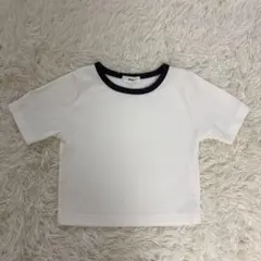 新品WEGO リブ リンガーTシャツ ホワイト S