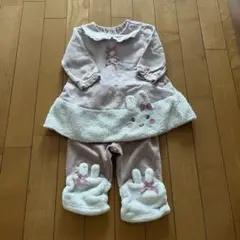 クーラクール 裾うさぎワンピースとパン ツセット70cm ウサギズボン