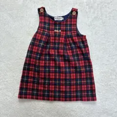 美品　ホットビスケッツ　ミキハウス　90cm ジャンスカ　チェック　スウェット