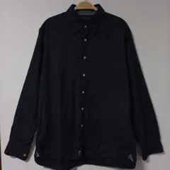 TOMMY HILFIGER トミーヒルフィガ 総柄 長袖シャツ ネイビー 古着