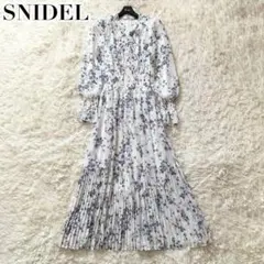 未使用級✨ スナイデル 現行 ワンピース リボン フリル プリーツ 花柄 フレア