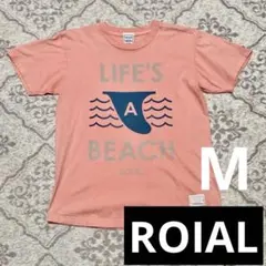 ☆【ROIAL】ロイアル サーフTシャツ M ピンク フィンロゴ 西海岸スタイル