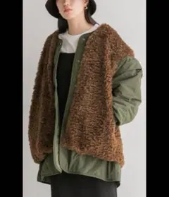 ボアブルゾンとボアベストの2P