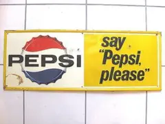 希少】1940年代～50年代頃のアメリカのコカ・コーラの大型ブリキ看板