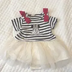 プティマイン ミニー ボーダー ロンパース petit mine