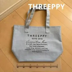 ▽THREEPPY 　トートバッグ　ライトブルー　防水　撥水　ダイソーのサムネイル