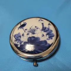 コンパクトミラー鏡 陶器昭和レトロ骨董アンティーク