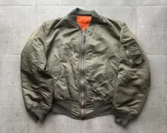 希少カラー★ 90s USA製 ALPHA MA-1 シルバー L　C844 MA-1 シルバーグレー（アイスグレー）MADE IN USA 1990年代