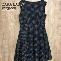 ZARA BASIC ザラベーシック ワンピース 黒×ドット XS