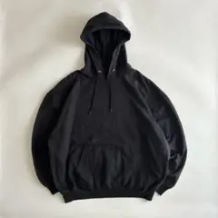 希少短丈XL 00s Hanes 無地スウェットパーカー フェードブラック
