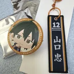 ハイキュー!! 山口忠 ふわふわ缶バッジ＆キーホルダー タイトー - メルカリ