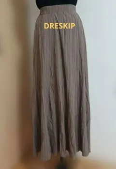 【未使用】★DRESKIPドレスキップ　ブラウン フレアプリーツロングスカートLのサムネイル