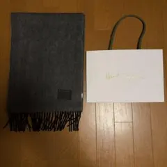 Paul Smith カシミヤブレンドマフラー グレー フリンジ付きのサムネイル