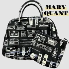 MARYQUANT マリークワント コスメ柄 ハンドバッグ ポーチ ブラック 黒