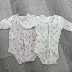 チェリー柄ロンパース 2枚セット